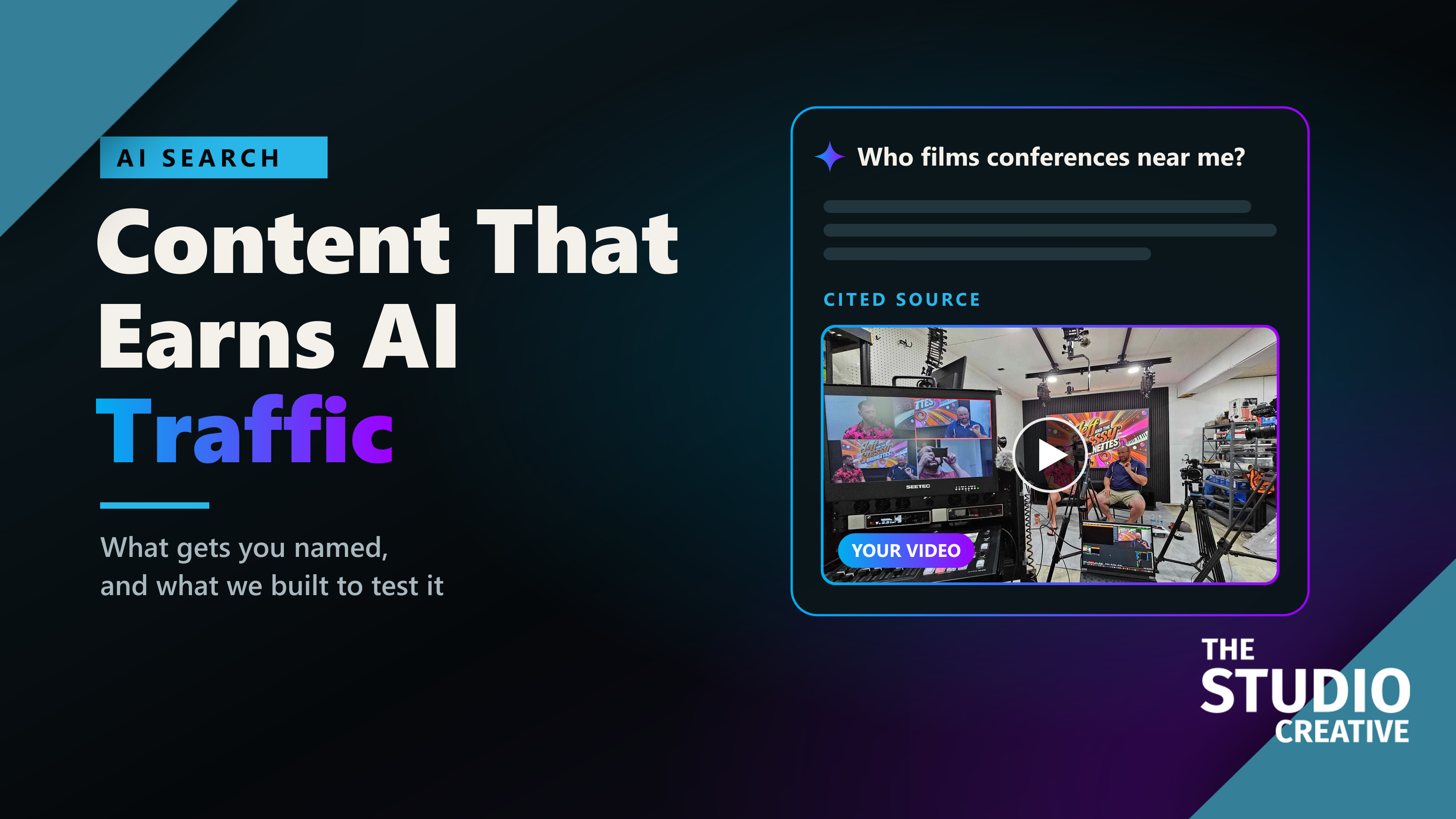 What Content Earns AI Traffic: A Studio Field Guide